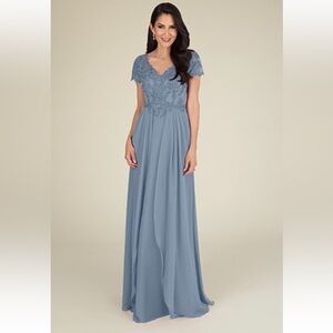 Azazie Elegant Blue Lace Wedding Dress